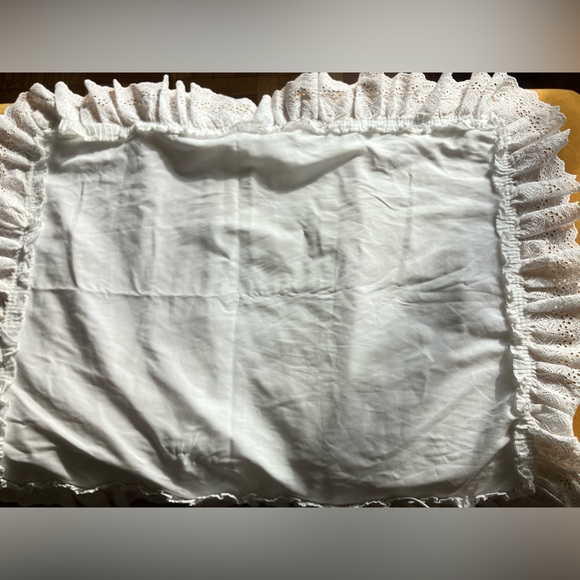 White Ruffled Eyelet Pillow Sham - Picture 3 of 6